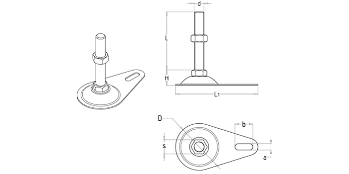 不銹鋼不對(duì)稱(chēng)調(diào)節(jié)支撐腳